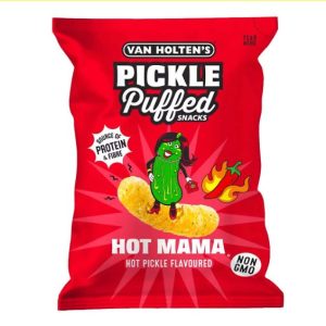 Van Holten's Hot Mama Pickle Puffed Snacks - Csípős uborka ízű lencsechips 90g
