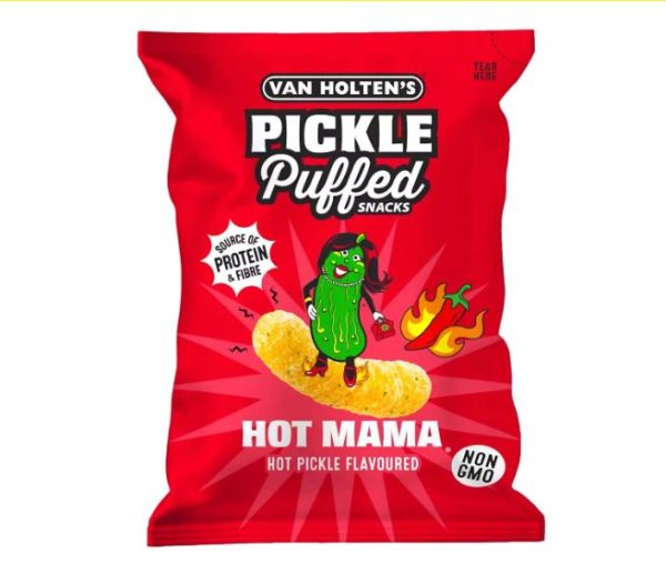 Van Holten's Hot Mama Pickle Puffed Snacks - Csípős uborka ízű lencsechips 90g