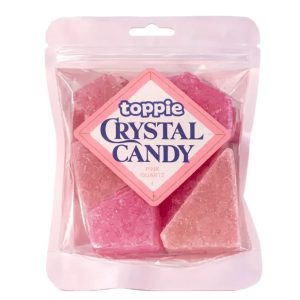 Toppie Crystal Candy Rose Quartz Strawberry – Eper ízű kristálycukorka (80g)