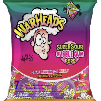 WARHEADS Savanyú nyalóka rágógumival 105g